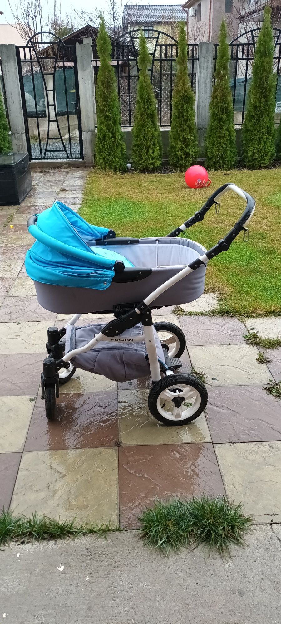 Carucior bebe 3 în 1 kerttu fusion turcoaz