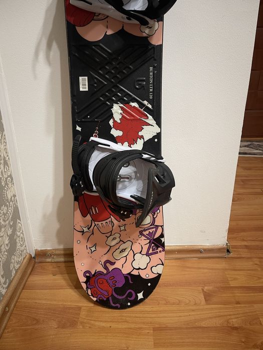 Placa snowboard 120 cm burton cu legaturi snowboard copii