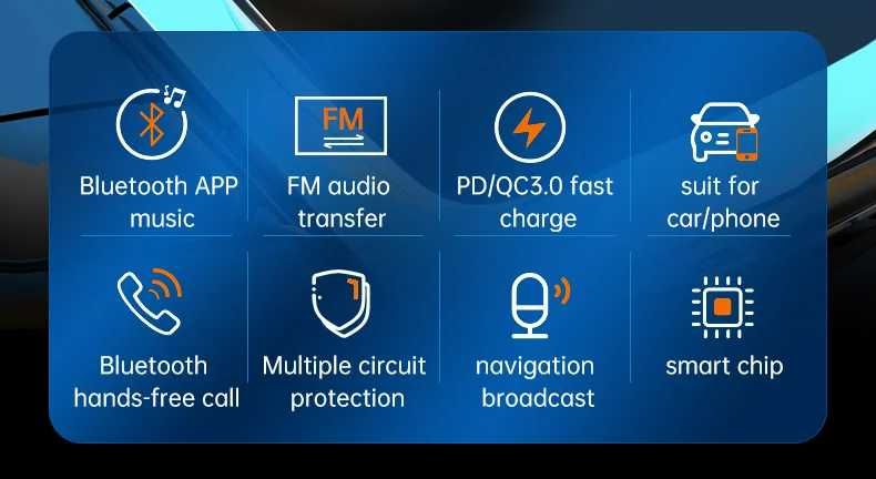 Bluetooth FM трансмитер BC61 QC 3.0 Бързо зареждане QC 3.0 MicroSD