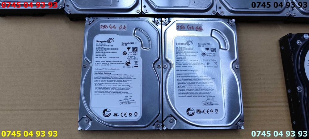 hdd hard disc 250Gb SATA desktop testate SANTINEL 100% fara baduri