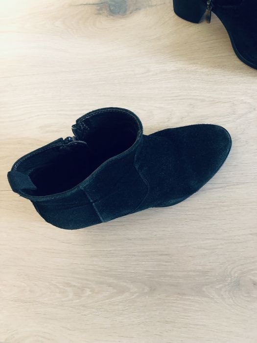 Botine negre piele intoarsa nr 36 wide