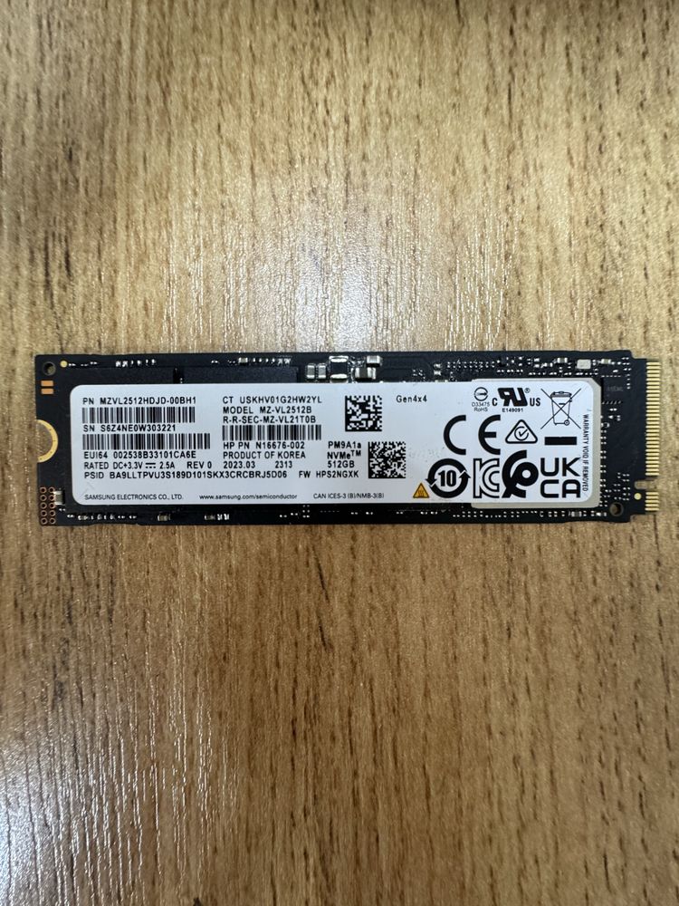 Samsung NVMe M.2 SSD 512gb