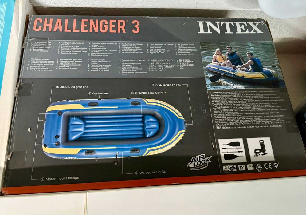 NOUA! Barca gonflabila INTEX CHALLENGER 3 + Motor electric INTEX 480W