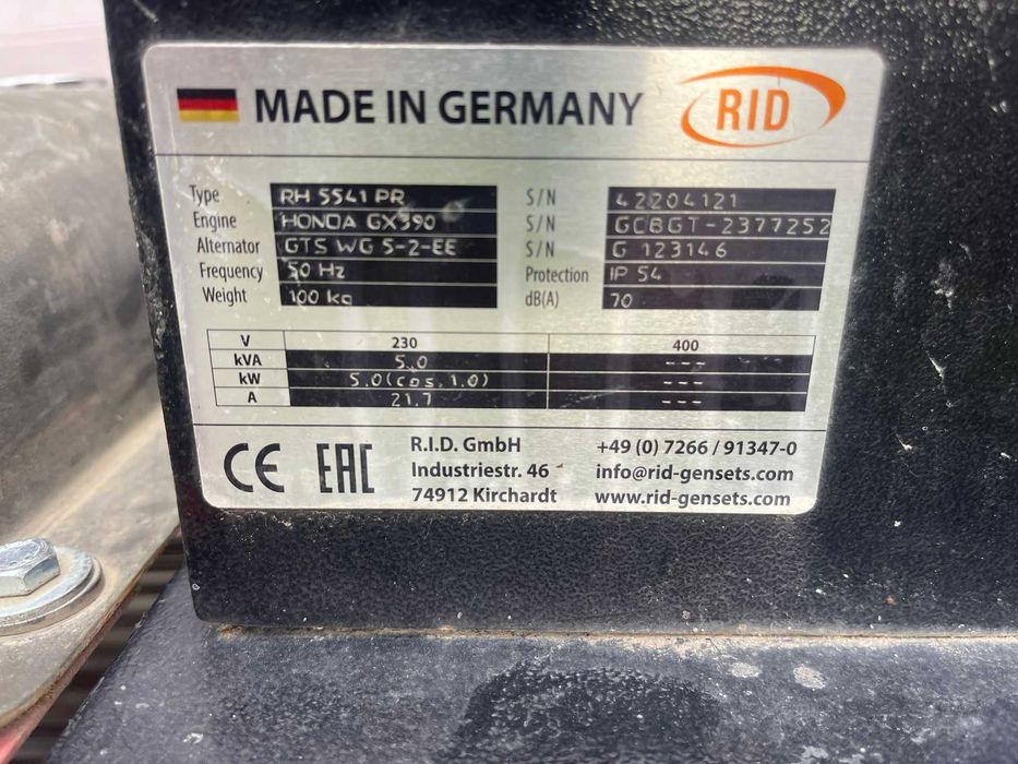 Generator benzina Lehmann RH5541 PR , 220V de 5KVA