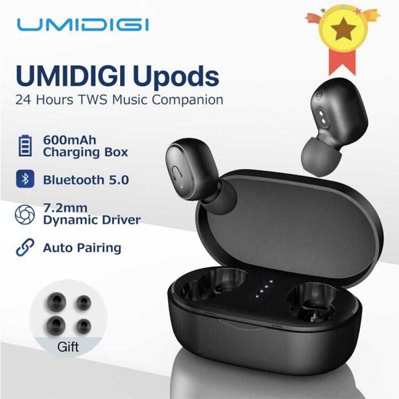 Аудио слушалки UMIDIGI Wireless Earbuds Bluetooth 5.0 Upods