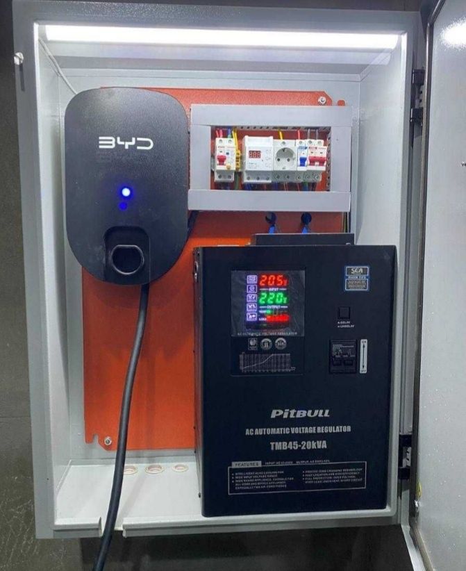 7kwt зарядка установим для электромобилей  
Подключение 220В и