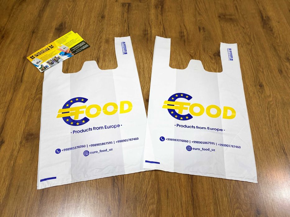 Брендингиз туширилган полиэтилен пакетлар ва рангбаранг кадоклар