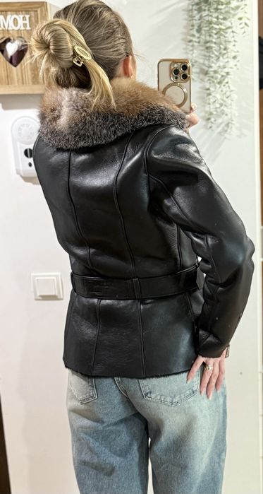 Cojoc miel cu guler vulpe