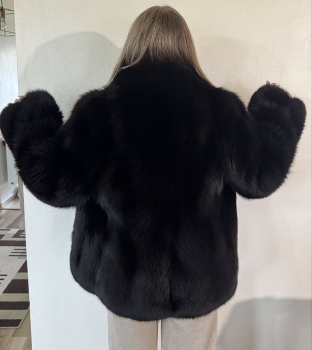 Blană naturală neagra ( vulpe )