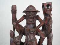 Sculptura lemn Bali pescar