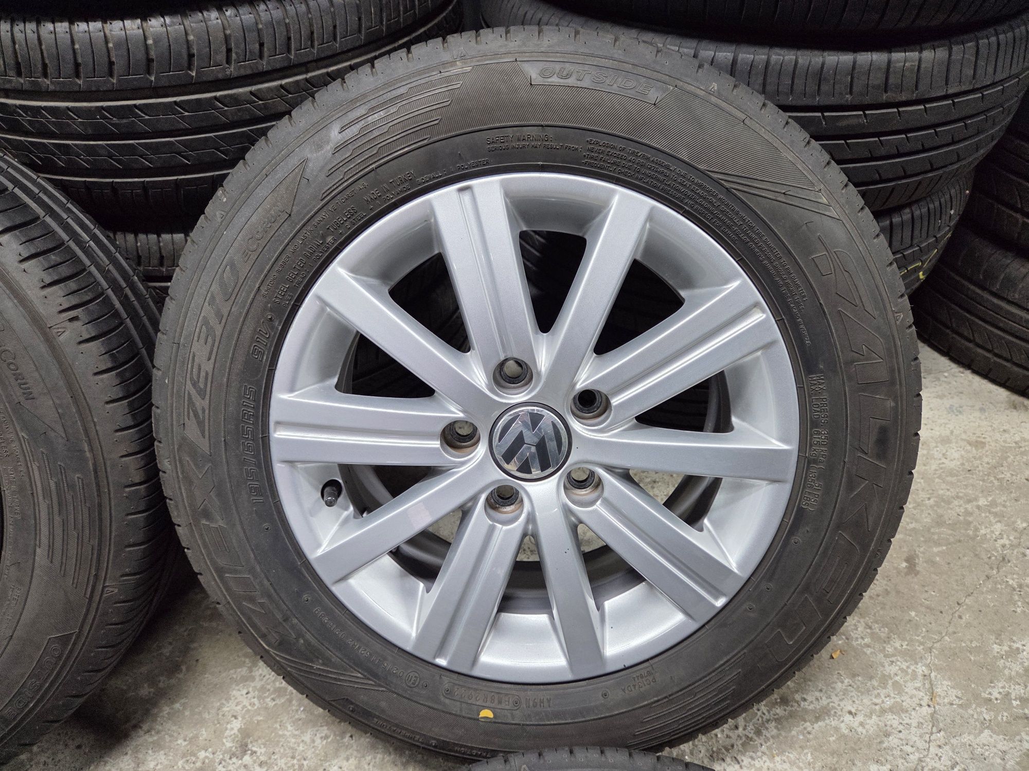 Set Jante Aliaj 5x112 pe 15 VW Golf 6 7 Touran Caddy Anvelope 195/65/1