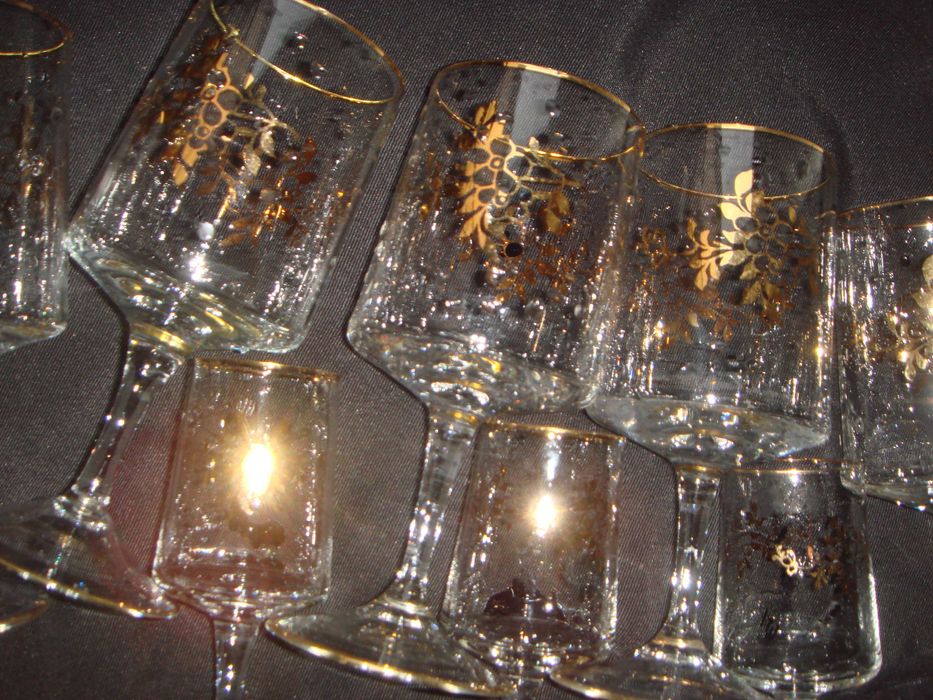 Чехословакия СССР рюмки из тонкого хрусталя с настоящей позолотой