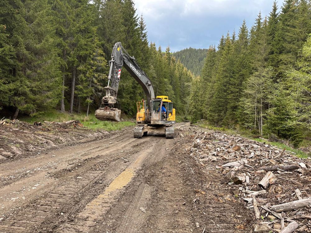 Volvo ecr 235CL excavator pe senila forestier