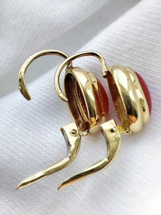 Cercei Aur 18K Coral Natural clasic unicat
