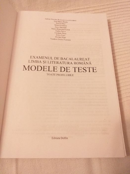Teste Bacalaureat Limba Română