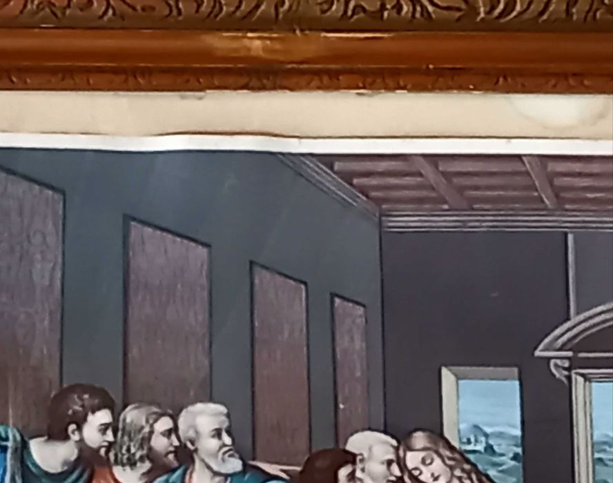 Tablou religios, icoană veche " Cina cea de taina "