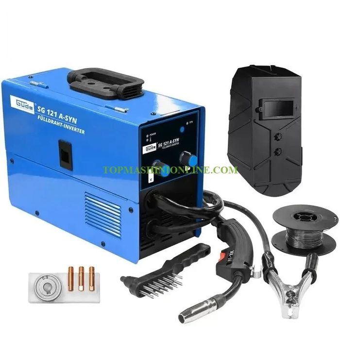 Инверторен телоподаващ заваръчен апарат MIG Gude SG 121 A-SYN със зава