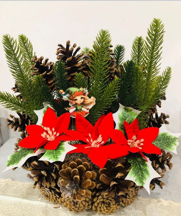 Aranjamente florale cu craciunita