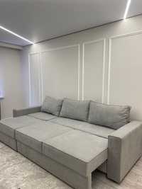 Серый раздвижной новый диван в отличном состоянии