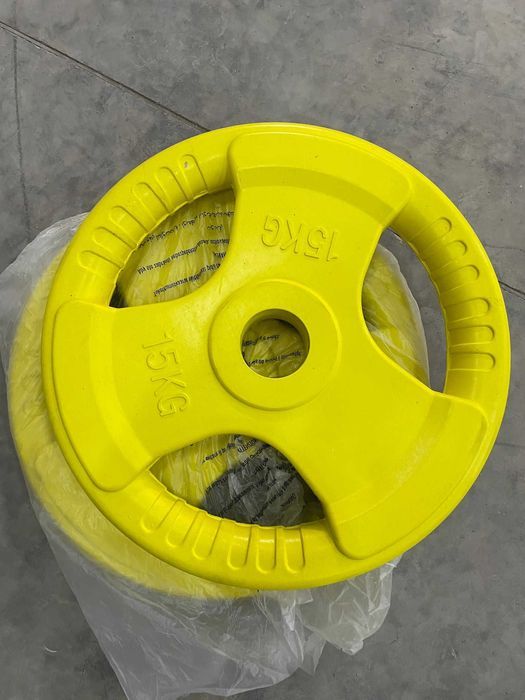 Discuri din fier cauciucat olimpic cu grip 30Kg 50/51mm  ( 2x15kg )