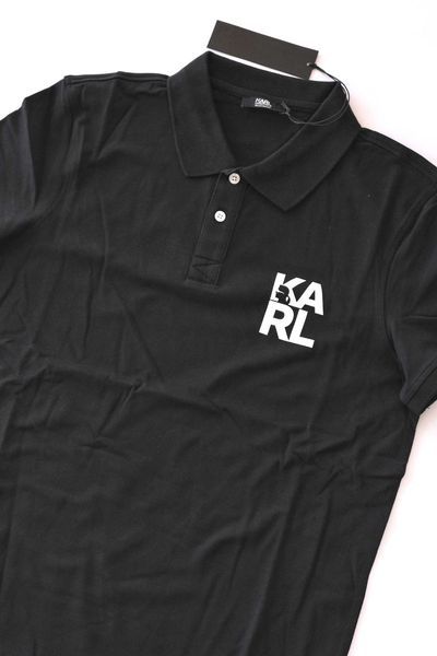 Промо KARL LAGERFELD-М/L/XL размер-черна мъжка поло/polo тениска