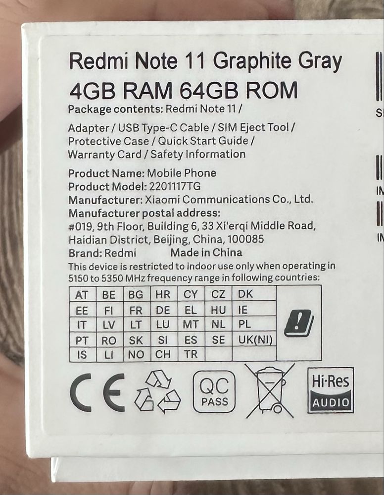 Redmi Note 11 Graphite Gray 4 GB RAM 64 GB ROM