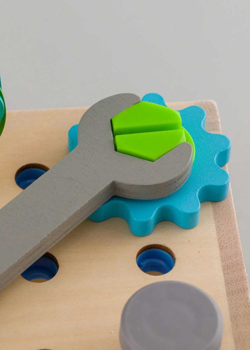 Дървена игра Монтесори инструменти и пъзел