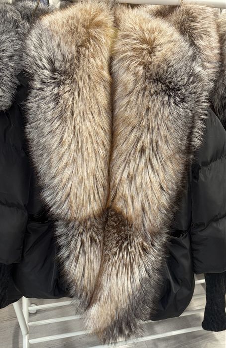 Geaca fâș cu guler de blana naturala detasabil