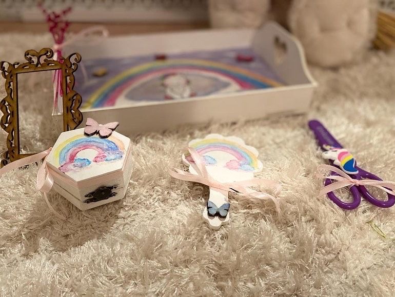 Set Tavita Mot fetite tematica Unicorn Personalizata