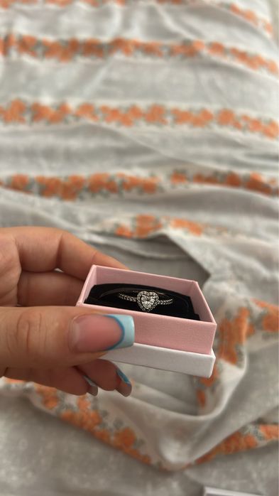 inel pandora argint in forma de inima