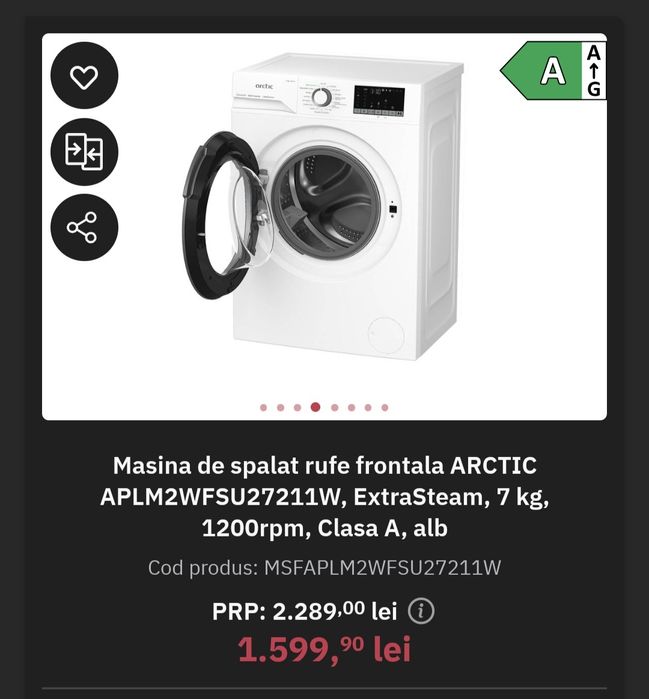 Masina spalat Artic, noua