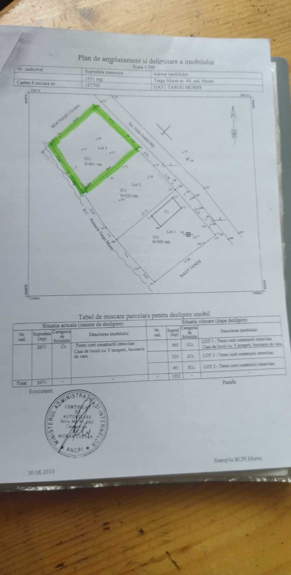 De vânzare teren pt construit casa, in Viile Dealului Mic- Tg Mures