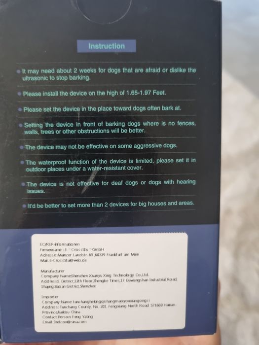 Dispozitiv descurajare latrat excesiv