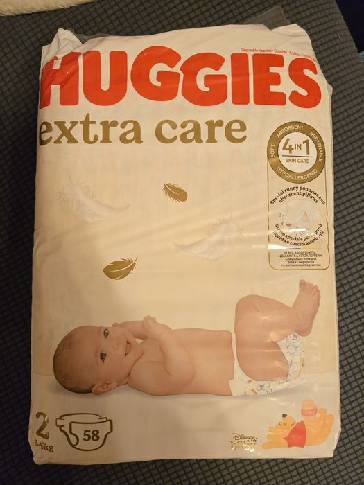 Huggies Extra care nr 2 (3-6 kg), bax 58 scutece