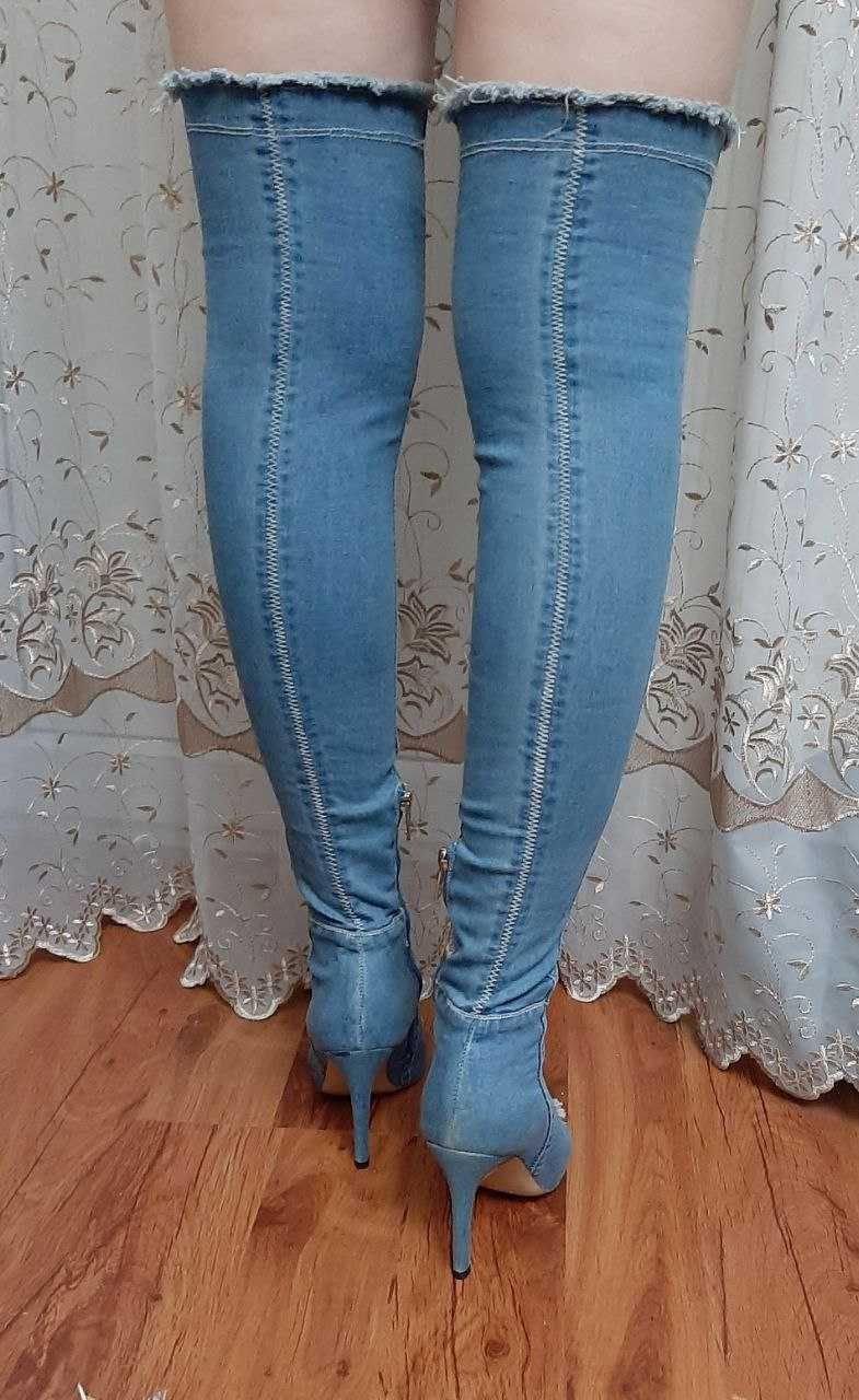 Ботфорты из джинсы