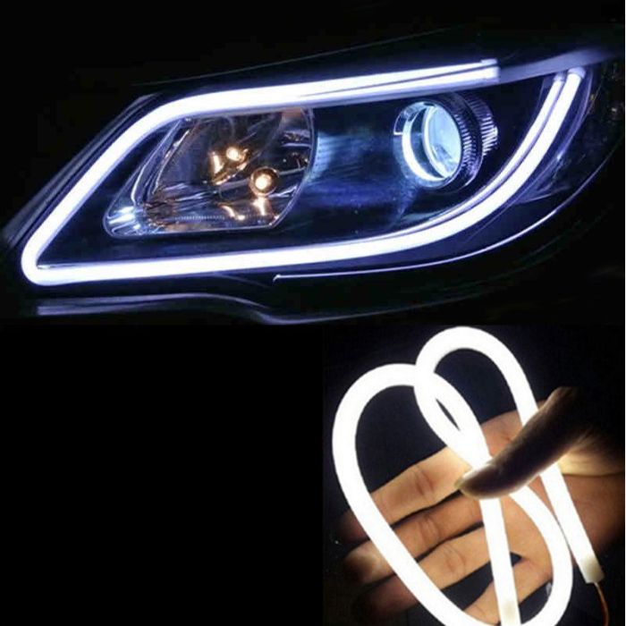 Lumini de zi DRL banda, tub neon flexibil led pozitii universale 60cm