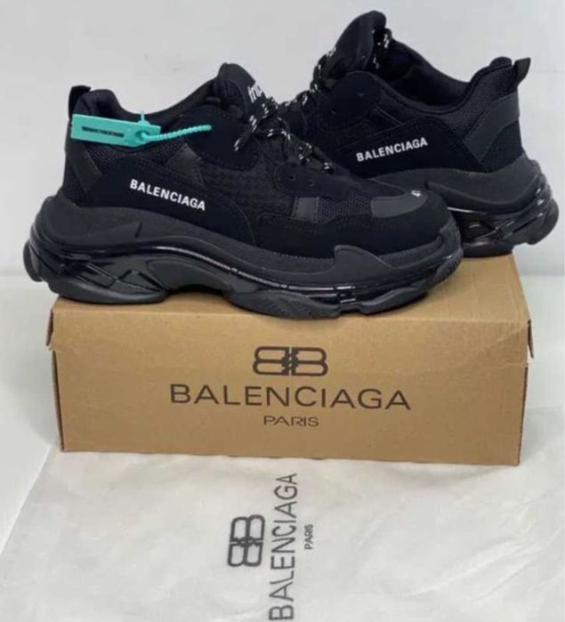 Adidasi Balenciaga Triple S full negri black - premium