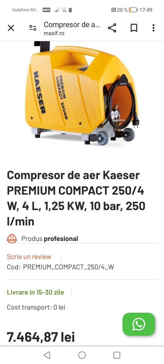 Compresor kaeser premium compact 250