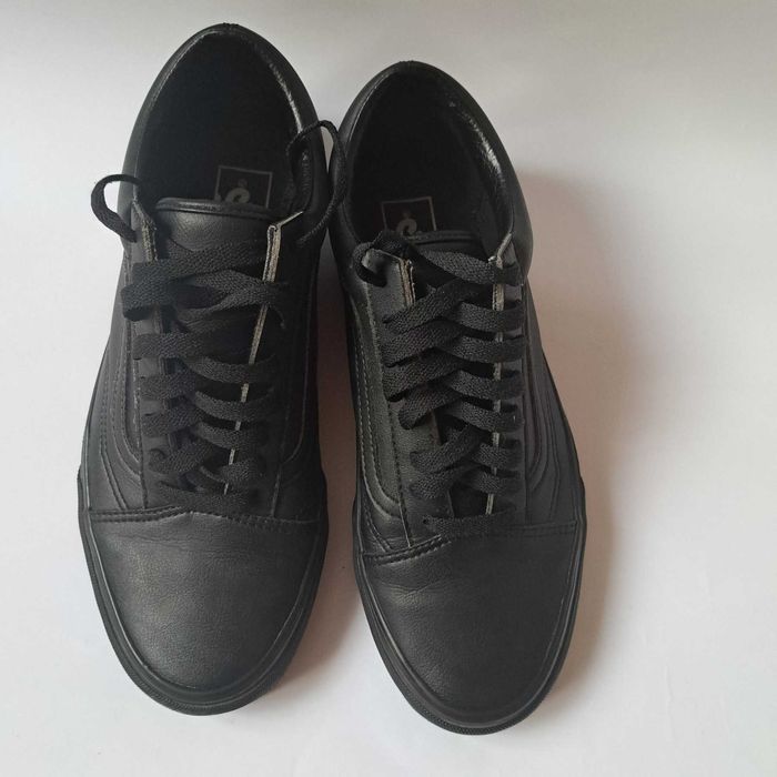 Vans 41 ЧЕРНИ Кожени Гуменки Кецове Обувки Мъжки 26.5 см OLD SKOOL
