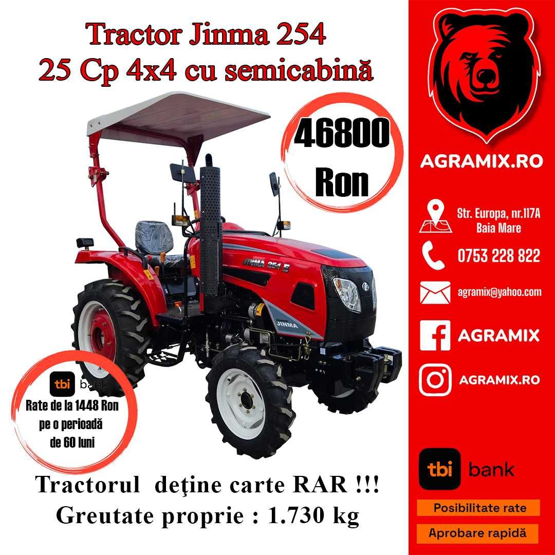 Tractor Jinma nou 25CP cu acoperis cu CIV 4X4 Agramix