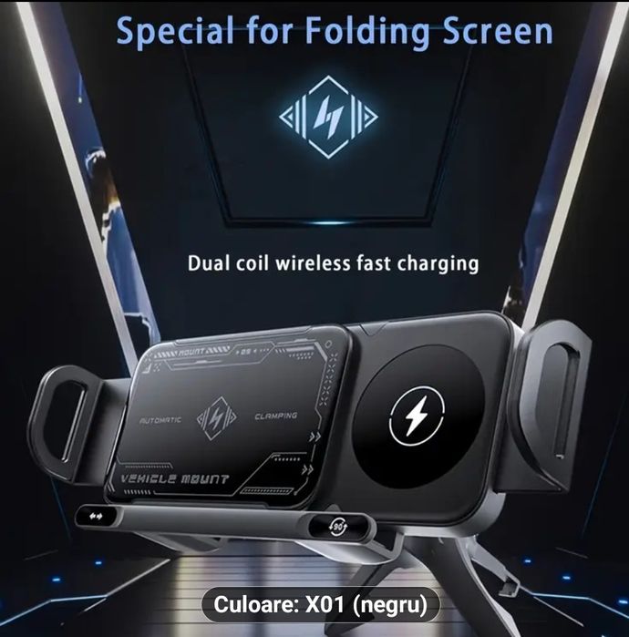 Suport auto pentru telefoane, inclusiv Fold,JESWO, incarcare wireless