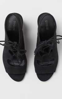Дамски сандали с връзки на широк ток. 38 номер H&M Divided