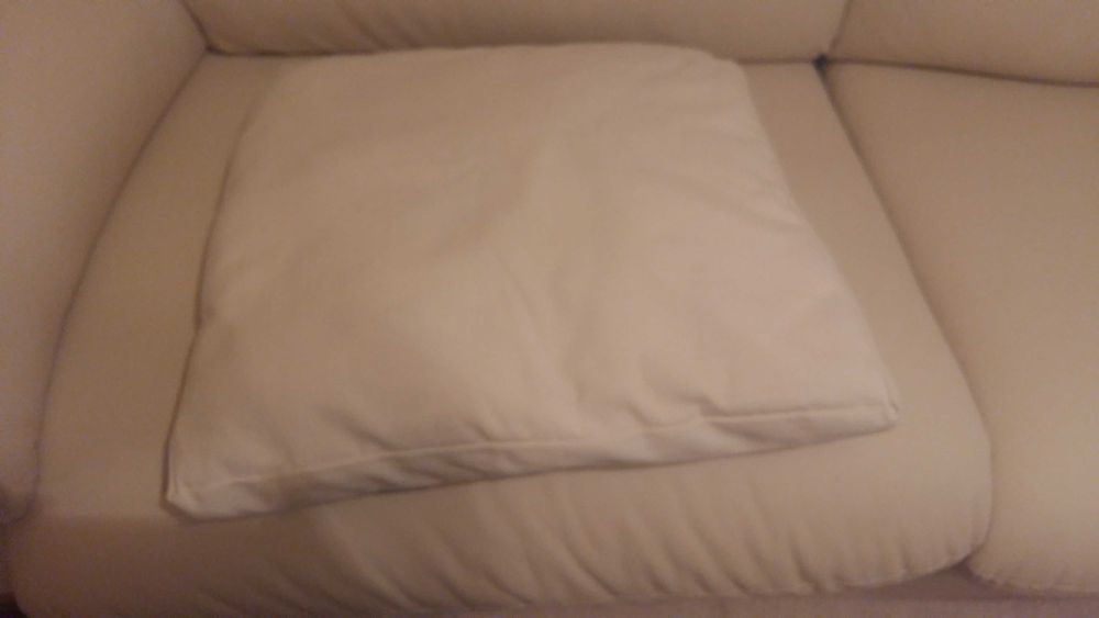 De vanzare 2 perne crem groas pufoase cu fete fermoar pot fi spalate