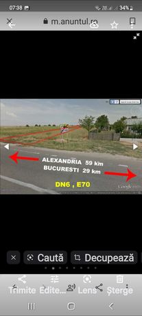 Intravilan 2450mp,deschidere  
 stradala la DN6,29 km de Bucuresti