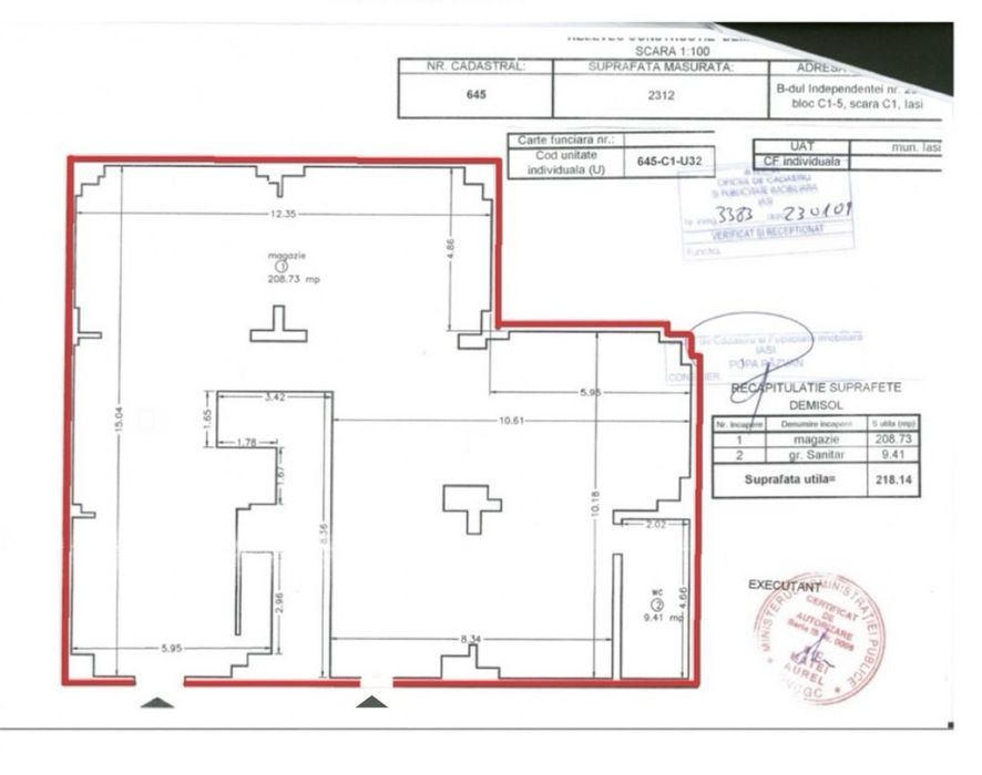Spatiu comercial 218 mp Demisol Independenței Tg Cucu Iasi