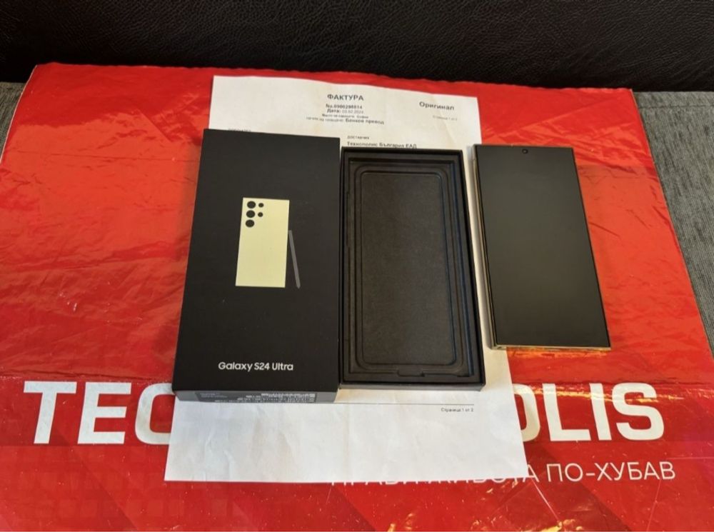 КАТО НОВ 1TB Samsung S24 Ultra 12GB Гаранция Технополис 2026г. Yellow