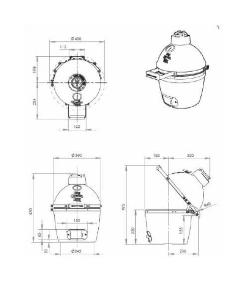 Гриль угольный Big Green Egg XL