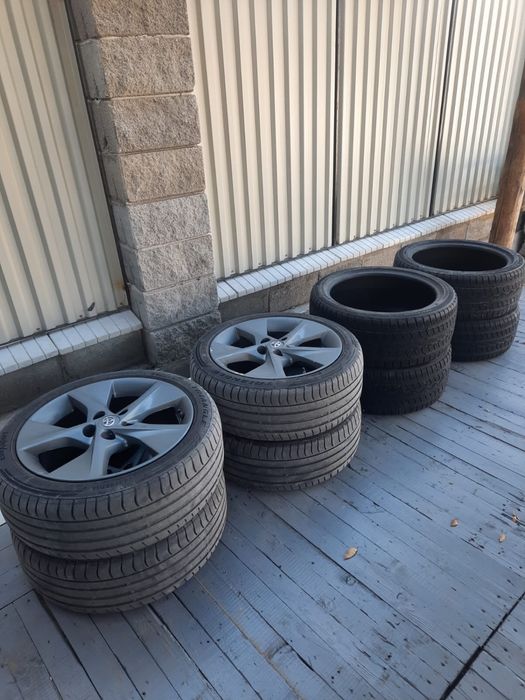Диски на тойота камри 50/55 R18. Б/у, серый графит, комплект.