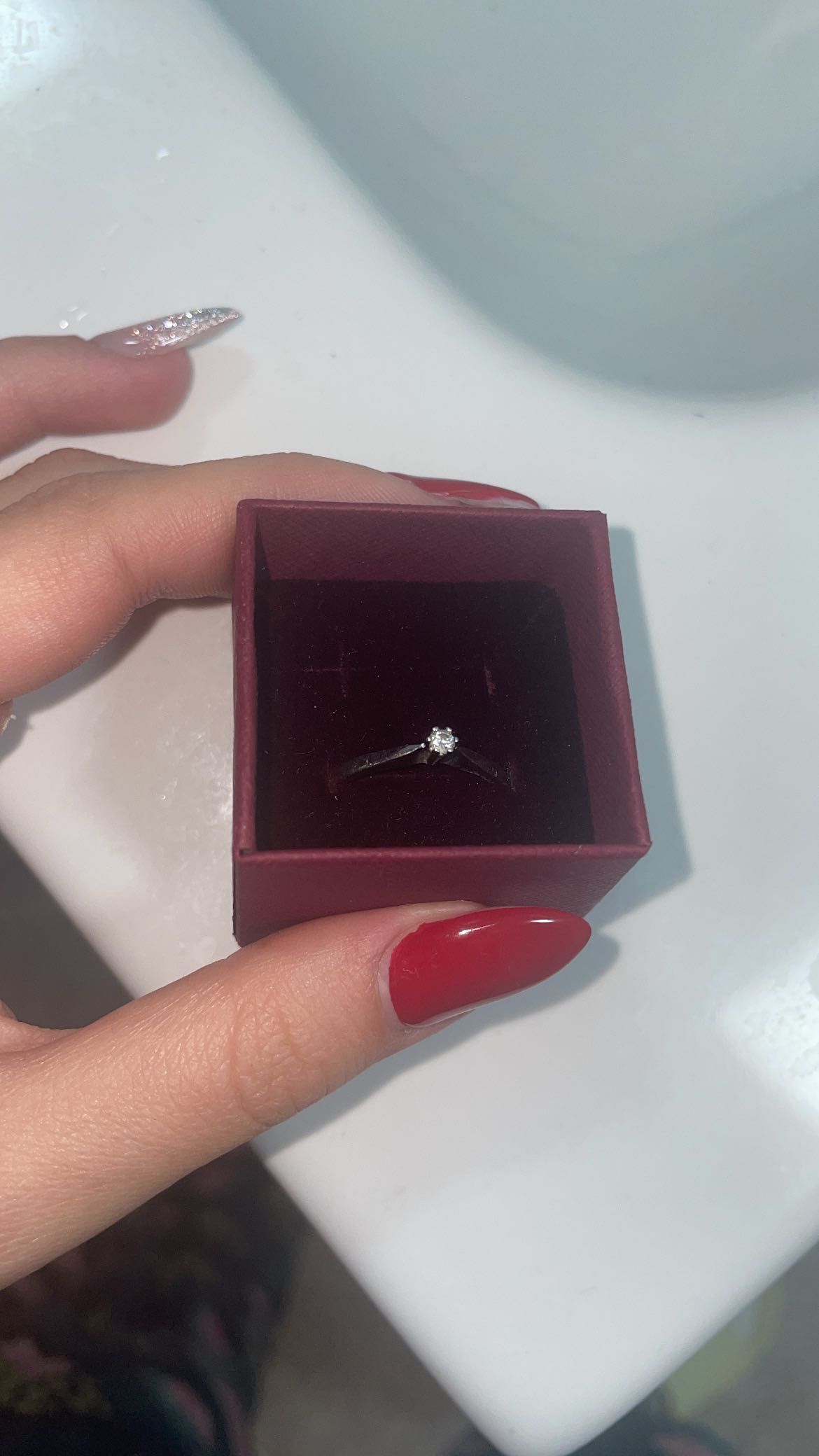 Inel aur alb cu diamant