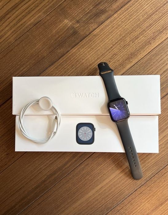Apple Watch 8 45mm Midnight Aluminum Case Идеал Состояния Ёмкост 100%